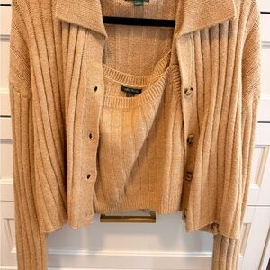 Wild Fable Tan Cardigan and Sweater Set